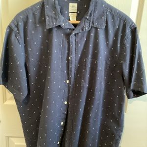 H&M Blue Dress Shirt with Polka Dot Pattern